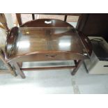 A modern mahogany butlers tray/coffee table, approx. dimensions closed width 76 x 52cm