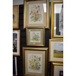 Three framed Patience Arnold Botanical watercolours.