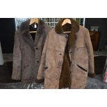 Two vintage sheepskin coats, good condition, medium to large sizes.