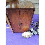 A mid 20th Century walnut cabinet, suitable for LP records, approx. width 45cm