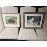 Two modern prints, farmyard interest