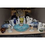 A mixed collection of vintage and retro ceramics including Portmeirion, Royal Winton and Lladro.