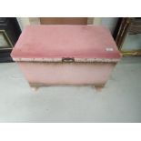 A vintage woven fibre ottoman, approx. width 62cm