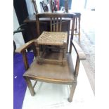 A traditional footstool and carver chair