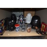 A selection of collectable Starwars merchandise