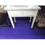 A traditional painted side table having formica top, approx. width 92cm, depth 71cm