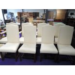 A set of eight (four plus four) upholstered dining chairs