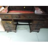 A reproduction Regency style pedestal desk, approx, 122 x 61cm