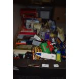 A box full of collectable display vehicles including Matchbox, Oxford Die-cast and Corgi , many of