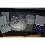 A collection of Laura Ashley table ware including cake plate, slicer, forks and side plates. As new,