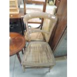 Two cane seated bedroom chairs