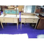 An Edwardian bleached dressing table and washstand, each approx. 100cm width