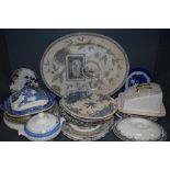 A lovely lot of mixed ceramics,predominantly late 19th and early 20th century including large meat