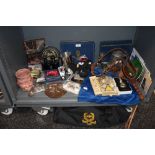 A variety of military items and similarly collectable trinkets, some original some repro, included