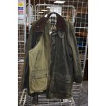 A Mens Barbour wax jacket and body warmer. Larger sizes.