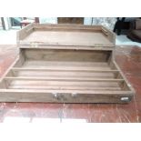 A vintage wooden joiners toolbox, approx. dimensions 76 x 45 x 16cm