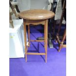 An early 20th Century oak occasional table/plant stand, approx. width 36cm height 66cm