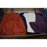 A vintage suitcase containing a selection of ladies modern and retro knitwear, good condition in