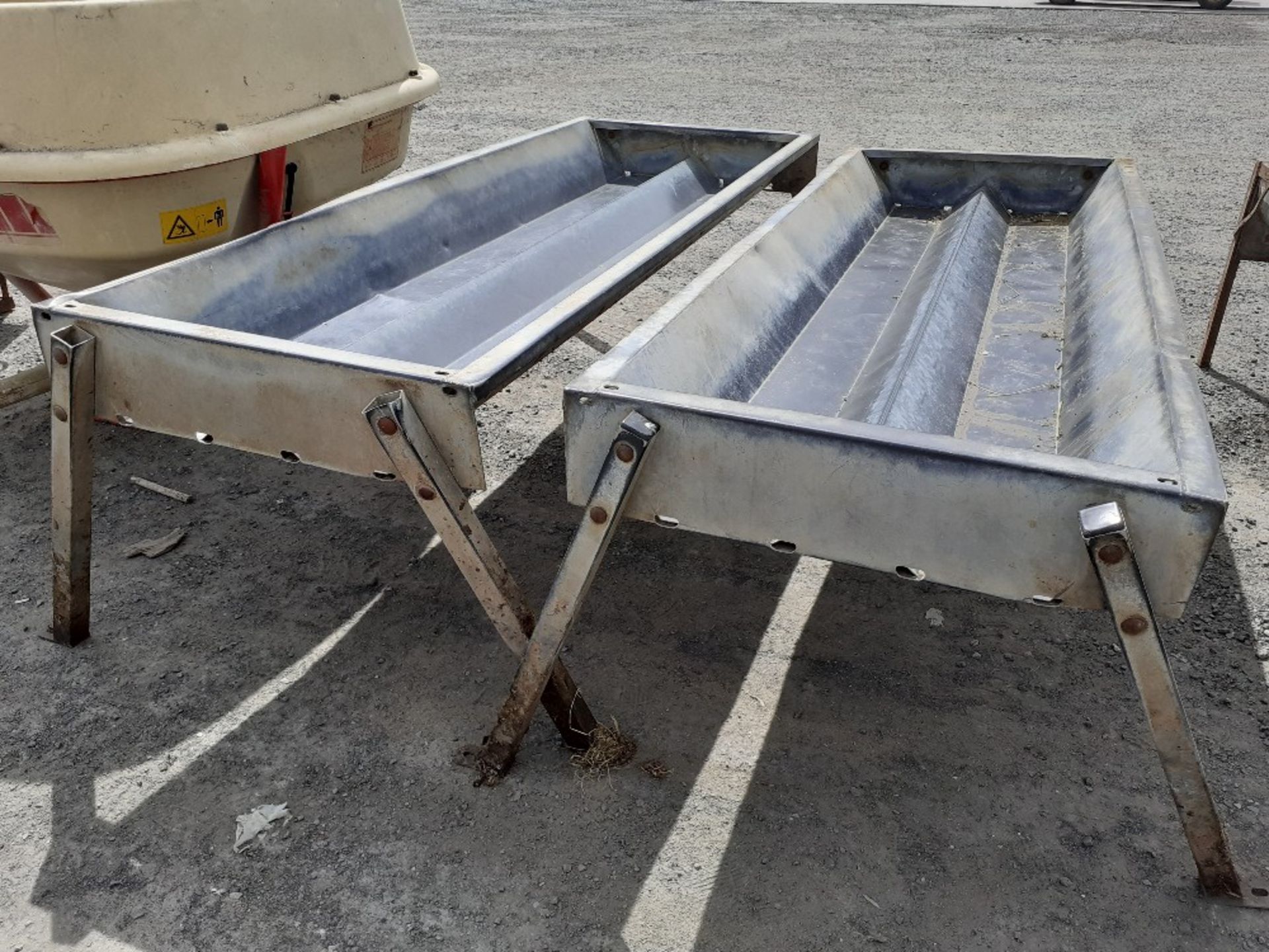 PAIR OF STANDING TWIN CATTLE FEED TROUGH