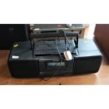 A vintage ghetto blaster / beat box with twin tape and cd player - from Sony