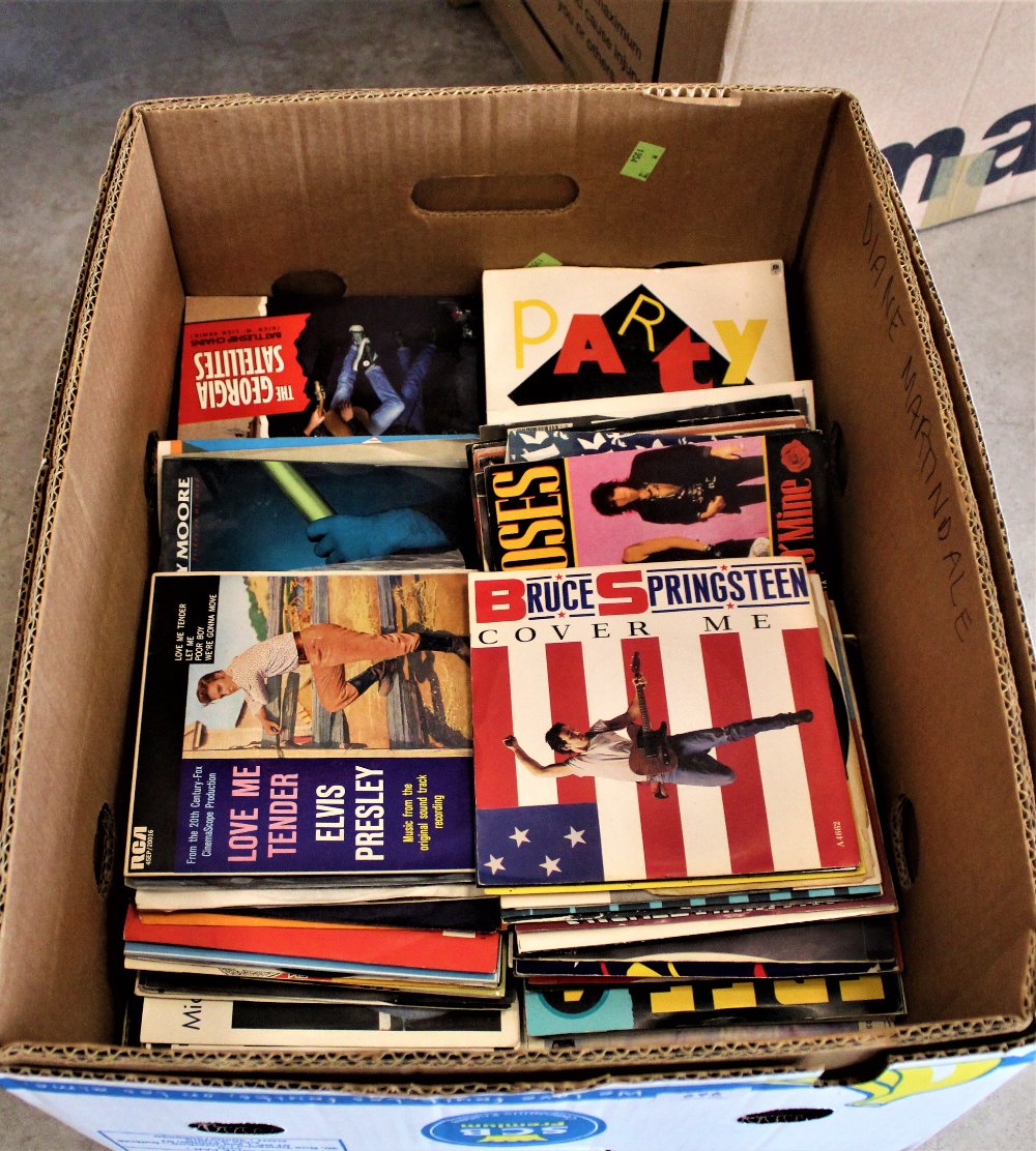 A large box of seven inch singles