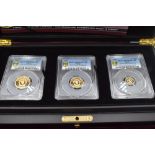 The 2017 Twelve-sided Gold Sovereign set for Tristan Da Cunha. A Sovereign, Half Sovereign and a