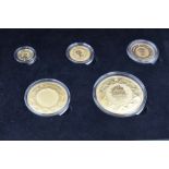 A Collection of five Gold Coins. The 2018 Sapphire Coronation Jubilee Sovereign Gold Five Coin