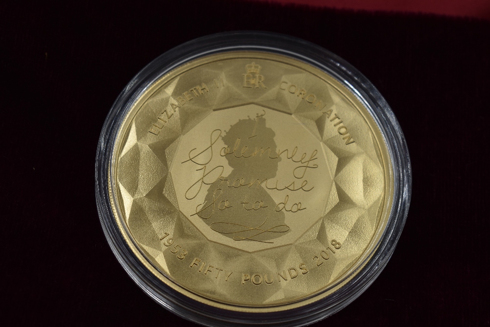 A Gold Fifty Pound Coin. The 2018 Sapphire Coronation Gold Fifty Pound Coin. Mintage just 26 - Image 3 of 3