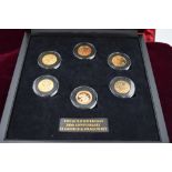 A collection of six Gold Sovereigns. The 200th Anniversary (1817-2017) St George and the Dragon Gold