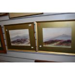 A pair of paintings depicting moor land scenes, signed A cummings.