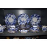 A part Royal Crown Derby 'Mikado' part Dinner service comprising of fluted plates , jug, cups