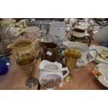 A selection of cream and water jugs