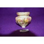 A small Blush ivory Royal Worcester posy vase or similar having hand painted floral design, Greek