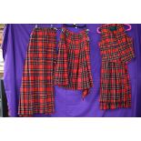 A selection of Royal Stewart tartan items, around 1970s, including kilt with original label still