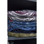 A collection of Lambretta jeans, Kangaroo Poo and Puma hoodies and similar,large sizes, new with