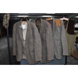 A selection of gents blazers, including Harris Tweed and Glenhusky of Scotland, also a cap having