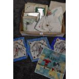 A variety of vintage handkerchiefs, pyjama cases and similar, some still in boxes.included are three