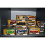 A collection of seventeen Corgi (Great Britain) Classic diecast buses, all boxed