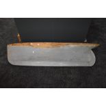 A large hand made painted wooden hull, length 86 inches