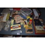 A shelf of 00/HO scale accessories including IHC, Ratio, RoCo etc along with EFE and similar
