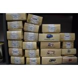 A collection of twenty one Corgi (china) Classic Commercials diecast buses, all boxed