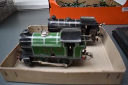Two Hornby clockwork 0 gauge 0-4-0 LNER and BR Tank Engines