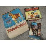 A 1970's Marx Thunderbolt plastic horse with Johnny West figure and accessories, a Vic-Toy Space