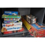 Nine 1960's and later toys and games including Marx Silver Lone Ranger Horse, Mousetrap, Sport