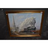 A framed oil painting on canvas, Trevor R Owens, Preston Route South, bearing signature and dated