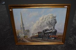 A framed oil painting on canvas, Trevor R Owens, Preston Route South, bearing signature and dated