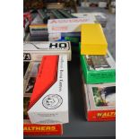 Thirteen Walthers, Accurail, Roundhouse and similar plastic HO scale Rolling Stock Kits, boxed,