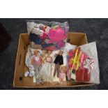 Four 1960's and later Mattel Barbie Dolls, Barbie 1966, Ken 1968, Teenager 1967 and Baby 1976 with a