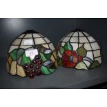 Two leaded light Tiffany style light or lamp shades