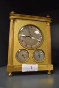 A brass cased carriage clock probably late 19th century French having silvered Roman numeral dial